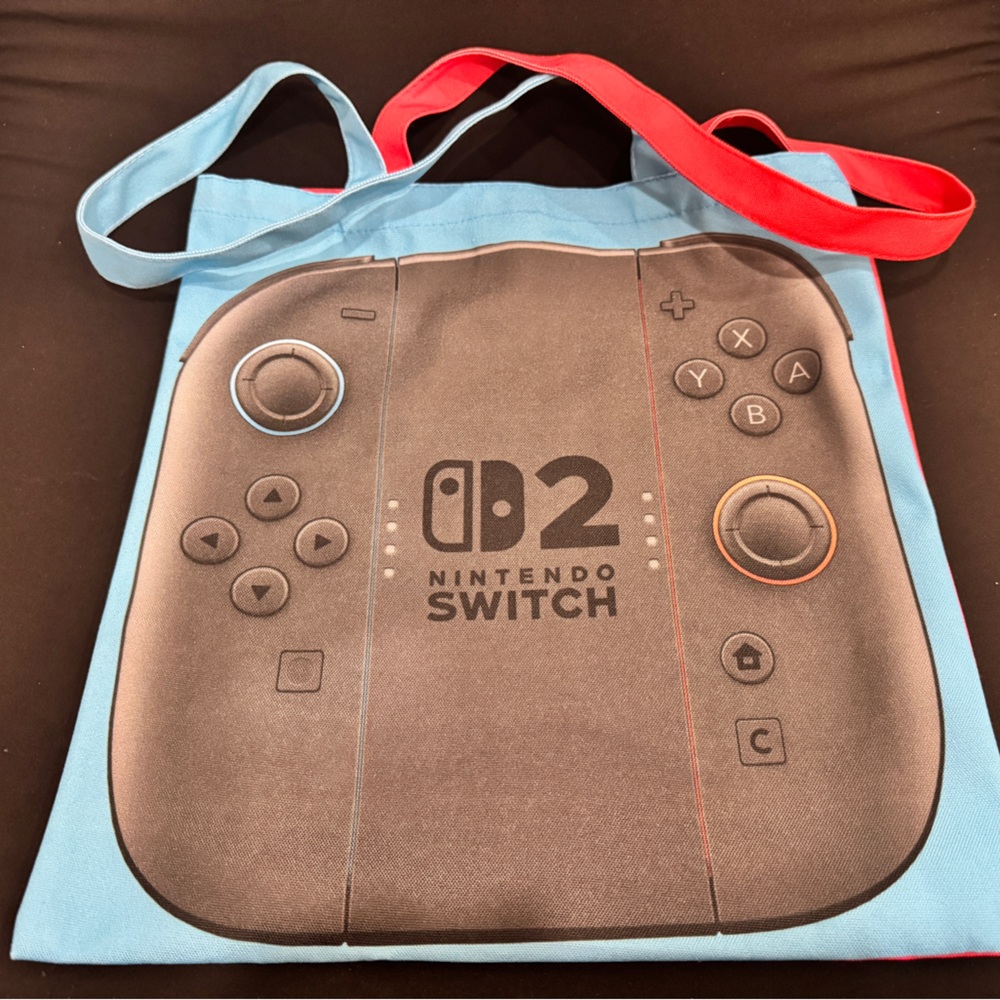 Nintendo Switch Controller Design Tote Bag with Blue and Red Handles